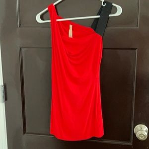 Red top with black strap